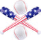 4 Pcs American Flag Inflatable Baseball & Bat - Blow Up Beach Ball, Sports Theme Party Favors for Kids Adult Pool Beach
