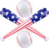 4 Pcs American Flag Inflatable Baseball & Bat - Blow Up Beach Ball, Sports Theme Party Favors for Kids Adult Pool Beach