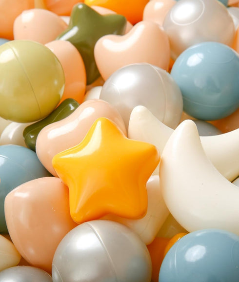 50 200 500 TRENDPLAY Ball Pit Balls for Toddlers, Star Heart Moon Shape, Plastic Toy Balls for Boys Girls Kids Dogs