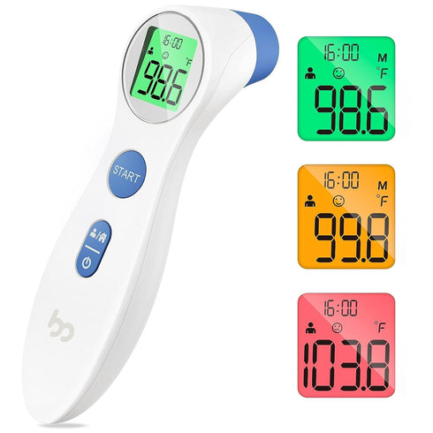 Forehead Thermometer for Adults and Kids, Digital Infrared with Fever Alarm and No-Touch Reading