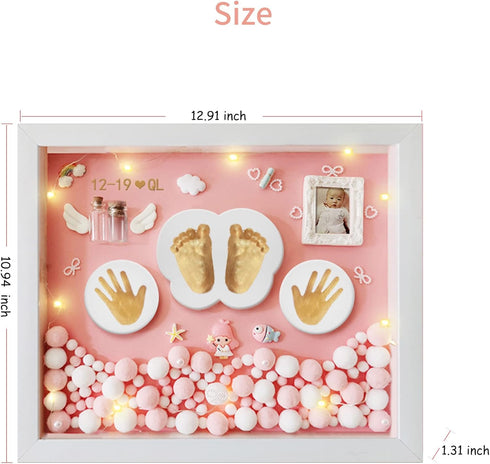 MCstars Baby Handprint and Footprint Kit - All-in-One Newborn Keepsake Box with Fetal Hair & Umbilical Cord Storage
