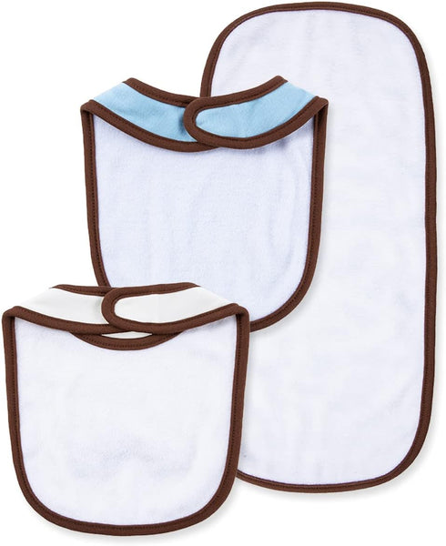 Little Me baby boys and bib burp cloth sets, Cute Puppies, One Size US
