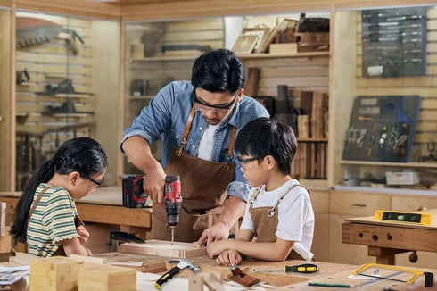 QeeHeng Set,Children's Set, Hammer Kids Real Tools Tool Kids Construction Tool Kits DIY Toy with Real Hand Tools