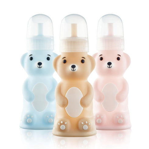 (Pack 3 Special Supplies Honey Bear Straw Cup Long Straws, Squeezable Therapy and Special Needs Assistive Drink