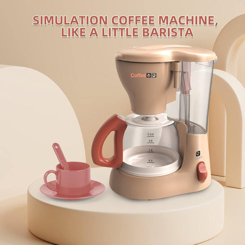Yalujumb Set 3-5 4-6 6-8 (5 Play Kitchen Toys, Pretend Play Kitchen Appliances Toy with Coffee Maker, Mixer, Toaster