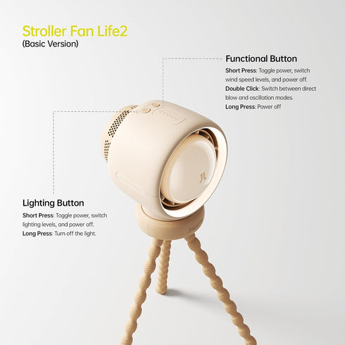 4000mAh JISULIFE Stroller Fan Baby Large, Safe Bladeless for Crib, Desk, Battery Rechargeable Portable Cooling Fan