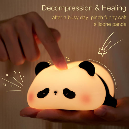 Dimmable YR YRHH-PET Panda Cute Night Light, Squishy Panda Kids Lamp, Rechargeable Animal Light Decor, Pandas Gifts