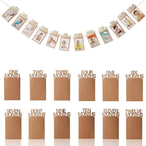 OOTSR 1st Birthday Photo Banner Growth Record for 1-12 Month Photo Prop Bunting Decor