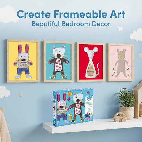 DJECO - Collages for Little Ones Arts & Crafts Kit - Rainy Day Activity - Premium Crafting Materials - Unleash