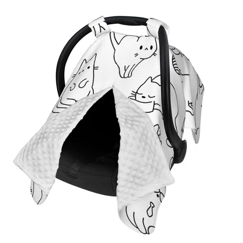 Hcpwzrf Cute Cartoon Cat Baby Car Seat Cover & Nursing Cover - Breathable