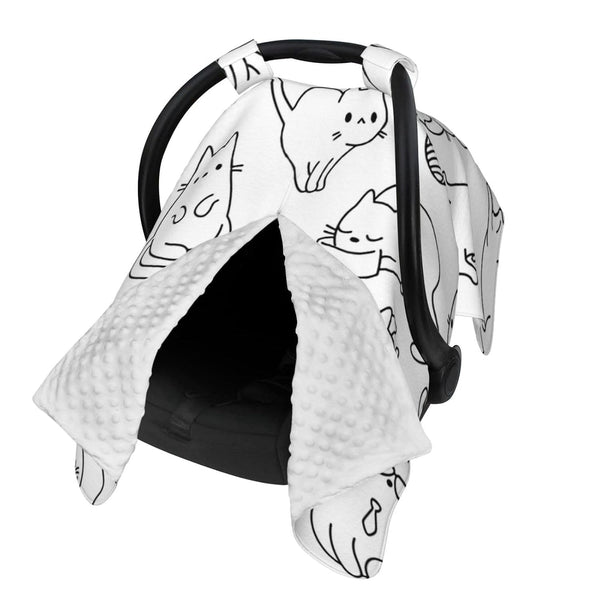 Hcpwzrf Cute Cartoon Cat Baby Car Seat Cover & Nursing Cover - Breathable
