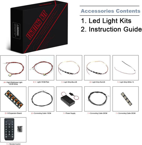 BrickBling LED Light Kit for Lego 10321 Chevrolet Corvette Toy Car, Remote Control Version Lighting (No Model Included)