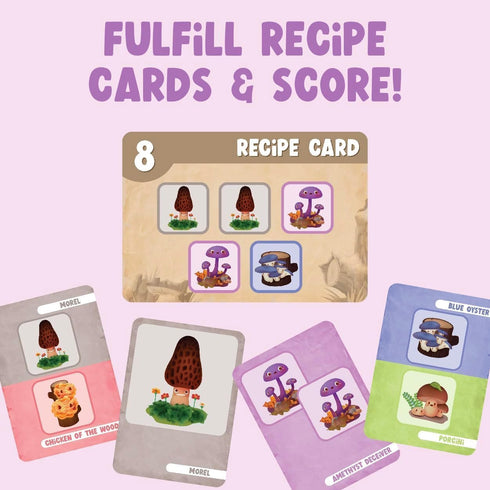 8+, 2-4 Gamewright - A Bunch of Fun Guys - Strategic Mushroom Foraging Card Game, Ages Players