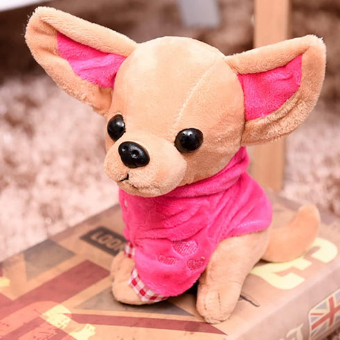 Chihuahua Dog Plush Stuffed Animal, Stuffed Chihuahua Dog Plush Toy, Great Gift for Kids Home Recor (Rose)