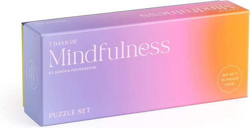 Galison 7 Days of Mindfulness Puzzle Set – 7 Puzzles, 70 Pieces Each for Meditation and Restoration