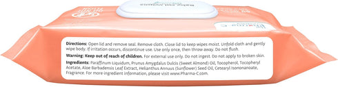 *NEW* The Pharma-C Company Baby Oil Wipes, 60 Wipes, Enriched with Almond and Sunflower Oils, Aloe, Vitamin E