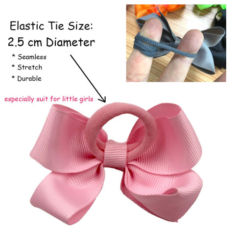 CÉLLOT 40Pcs Boutique Hair Bows Elastic Ties for Kids, Children Rubber Bands Ponytail Holders for Baby Girls Teens