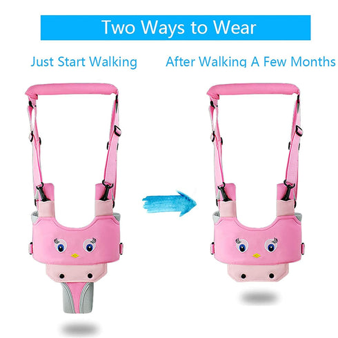 IULONEE Baby Walker, Handheld Toddler Walking Harness Helper, Adjustable Protective Belt for 7-24 Month Child (Pink)