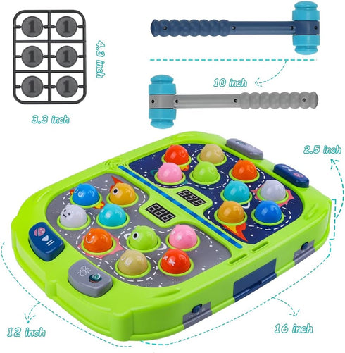 3-12 3 4 5 6+ 2 Hammers Whack Game Mole for Toddler, Toys for Year Old Boys and Girls, Whack Game for Kids,Gifts
