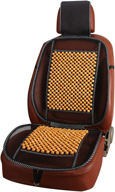 Wood Bead Car Seat Cover Cushion, Cooling & Breathing, Automotive Beaded Driver Seat Massager Cushion for Lower Back