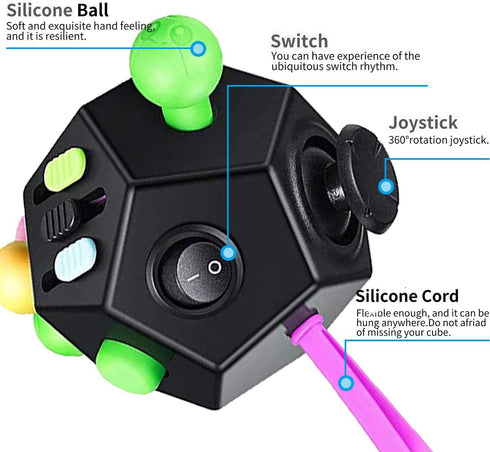 PAPOLGO Toys,12 B2) Fidget Toys, Autism Sided Cube Toy Stress Relief,Anti Anxiety,ADHD,Focus,Boredom for All Ages