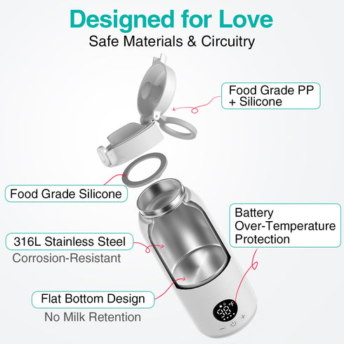 17oz IPX6 Koalababy Portable Bottle Warmer for Travel Baby Bottle Warmer with Fast Heating, Large Capacity Milk Warmer