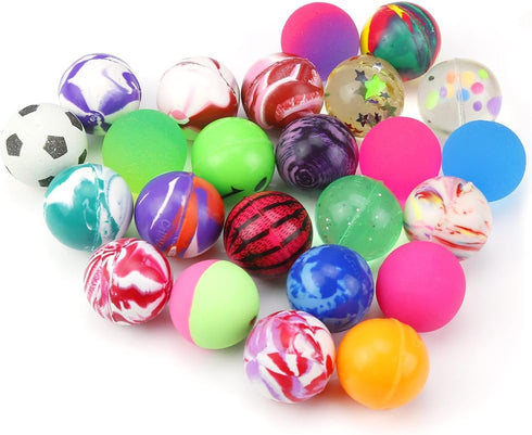 Pllieay 24 Pieces Bouncy Balls for Kids, 25mm Rubber Balls Mixed Color Party Bag Filler for Prizes and Stocking Stuffers