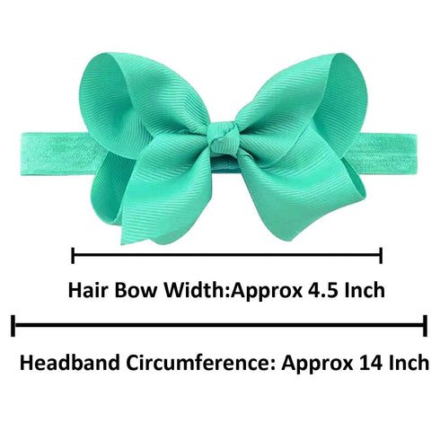 WillingTee Baby Girls 4.5 Inch Grosgrain Ribbon Boutique Hair Bows Headband, 30 Colors