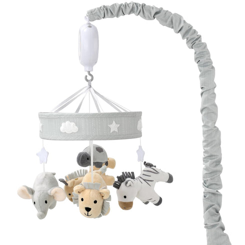 The Peanutshell Crib Mobile for Boys or Girls - Grey Musical Baby