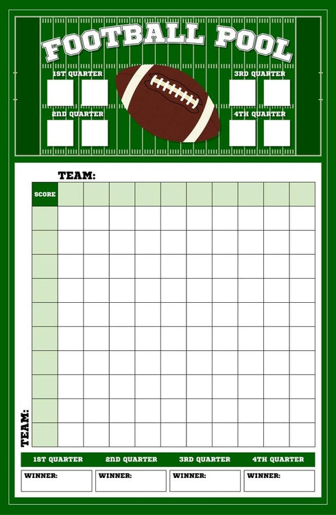 Football Big Game Betting Pool Box Squares Scoreboard for Office Party Game Supplies & Decorations (3-11x17" Games)