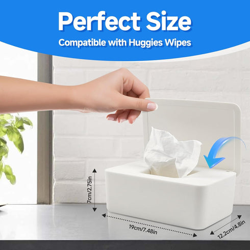 Eiszhjk Wipes Dispenser, Refillable Wipes Container Compatible with Huggies, Wipe Holder Keeps Clean, Weighted Wipe