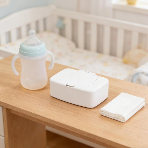 Ipetboom 6.69X4.13X2.36In Baby Wipes Dispenser Refillable Wet Tissue Holder with Nonslip Base and Dust Cover Portable