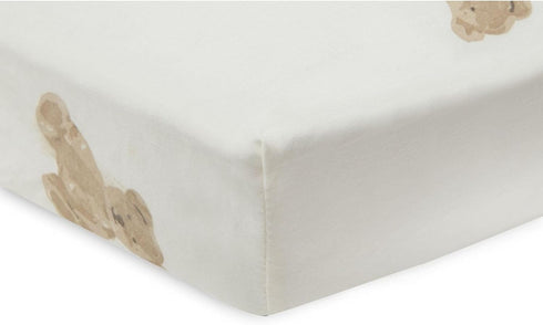 Jollein 70/140x75/150cm Jersey Fitted Sheet - Teddy Bear