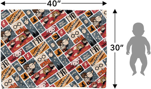 Harry Potter Lightweight Baby Blanket, 30"X40", Cute Chibi Pattern for Infants Girls & Boys