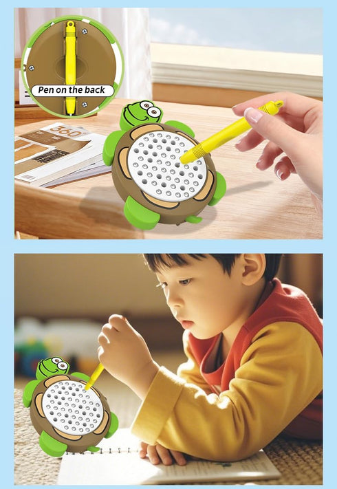 Unremittingly 3In1 Strawberry Dolphin Turtle Magnetic Drawing Board for Kids & Toddlers with Beads and Magnet Stylus
