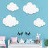 4 Ferraycle Pcs Cloud Wall Decals White Clouds Removable Wood Hanging Decor for Nursery Living Room Bedroom Decor Party