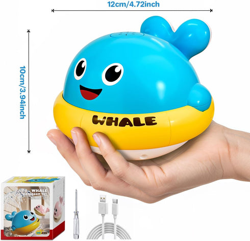 1-3, 1 2 3 Baby Bath Toys, Light Up Whale Sprinkler Bath Toys for Kids Ages Pool Water Toys for Toddlers Bathtub