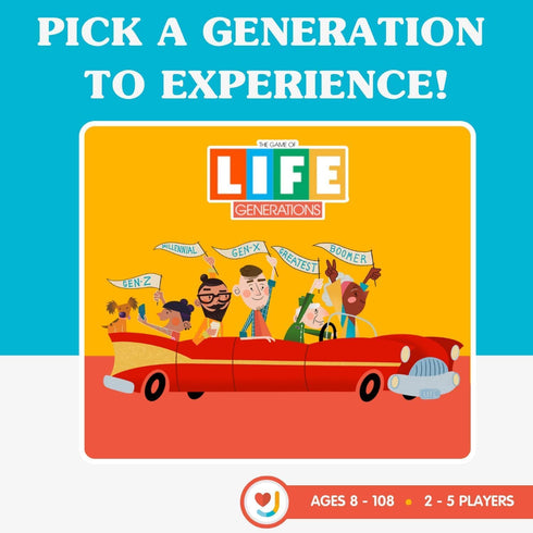 Joy for All The Game of Life Generations - Board Game for Seniors with Easy to Read Action Cards