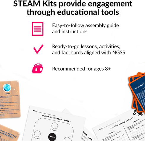 OzoGoes to Sun, Earth & Moon STEAM Kit for Ages 8+ - Learn Celestial Movements and Critical Thinking