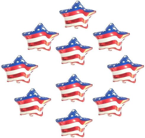 Soochat 4th of July Balloons, American Flag Mylar Balloons for Independence Day Party Decorations, 10Pcs