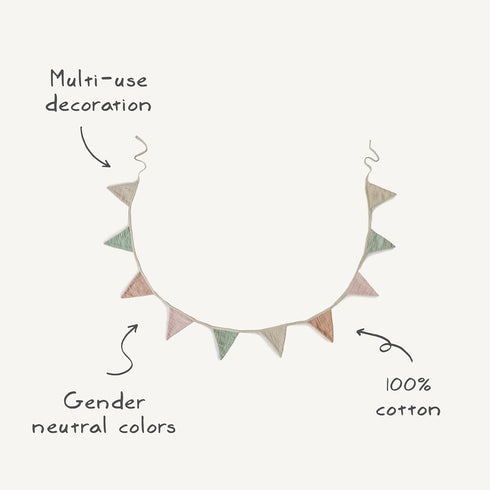 Mushie Nursery Garland | Soft Cotton Decor