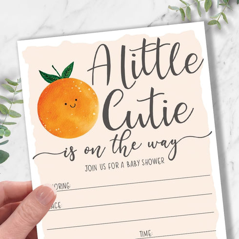 Little Cutie Baby Shower Invitations (20 Count) with Envelopes - Gender Neutral or Girl Shower