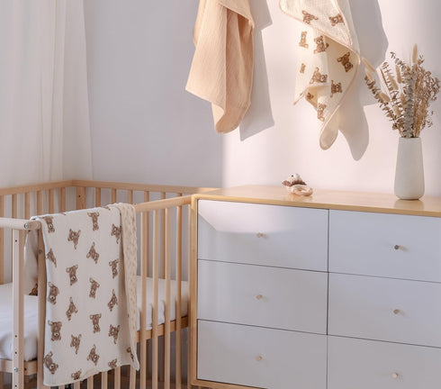 Little Jump Baby Blankets Minky Blankets for Unisex Boys Girls, Soft Fluffy Crib Blankets with Muslin Cotton Front