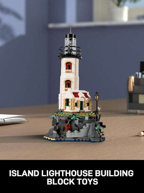 Set, Adults1092 GOTIMON Island Lighthouse Building Block Toy Gifts for Kids and PCS