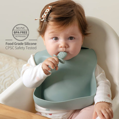 Silicone Baby Spoons Self Feeding 6+ Months, Infant Toddler Utensils, Set of 3 Pack for Baby Led Weaning