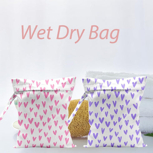 Sldpngo 2pcs Waterproof Cloth Diaper Wet Dry Bag Reusable Travel Beach Pool Daycare Soiled Toddler Items Yoga Gym Bag