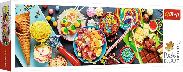Trefl Panorama Sweet Delights 1000 Piece Jigsaw Puzzle, Red 27"x19" Print, DIY Puzzle for Adults and Children