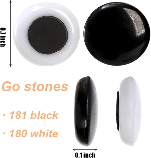Yarlung Go Game Set - Magnetic Go Stones with 14.6 Inch Foldable Game Board for 2 Players