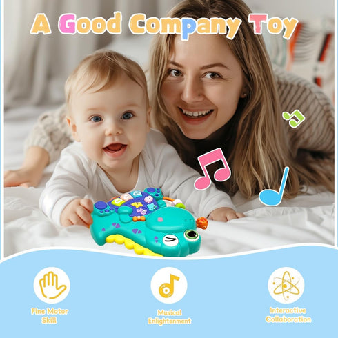 PYYCZA 1 1-3 12-18 Baby Musical Toys for Year Old Boys and Girls, Piano Keyboard Light Up Musical Toys for Toddlers