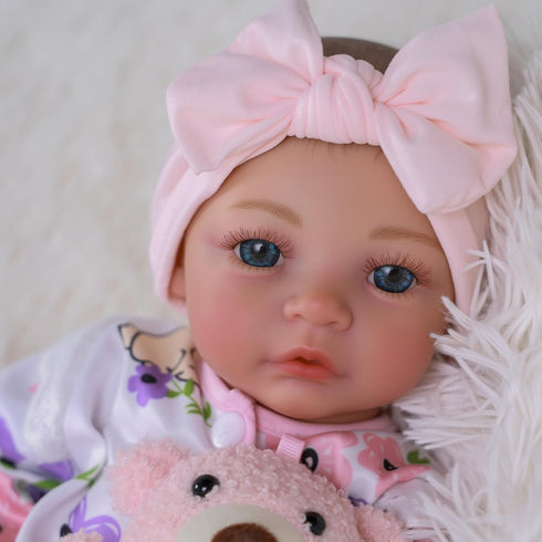 18-Inch 3+ BABESIDE Reborn Baby Doll Girl Realistic Lifelike Bebe Reborn de Silicona with Bunny Outfit, Magnetic